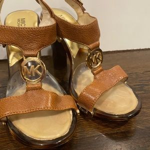 Michael Kors leather high heel sandals